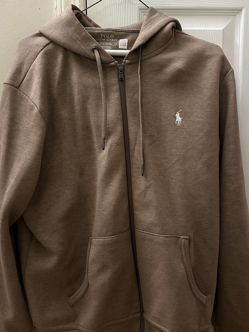 Polo by Ralph Lauren Brown Full-Zip Hoodie with Embroidered Polo Pony